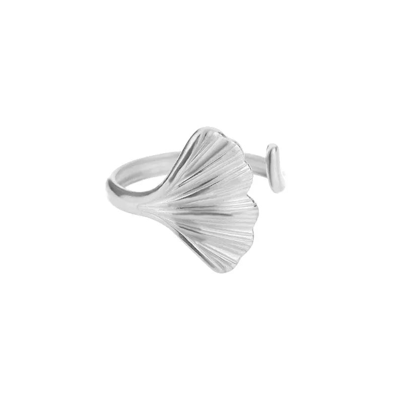 316L Stainless Steel Shell Rings For Women Adjustable Gold Color Little Star Open Rings Jewelry For Weddings Trendy