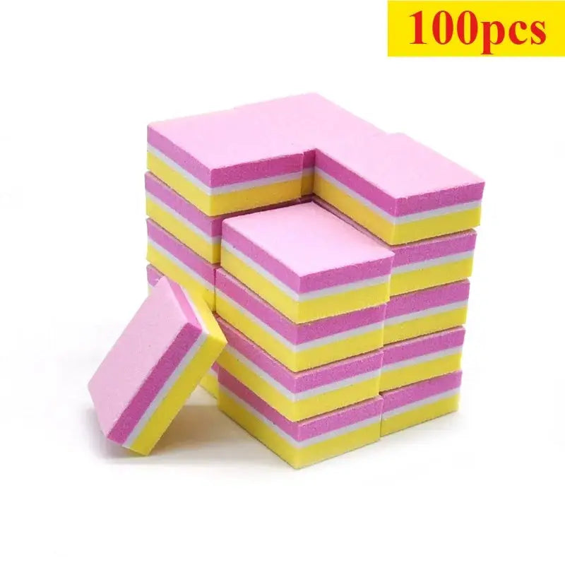 10 To 100 Pcs Mini Buffing Sanding Files Block For Manicure Pedicure Nail Art Buffer Polish Tools