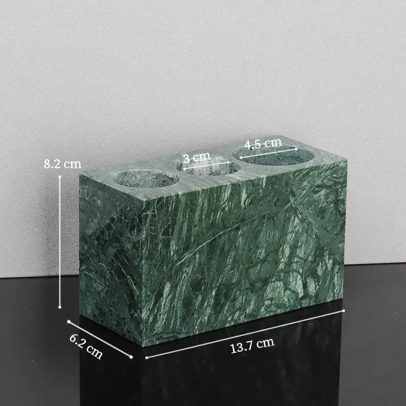 Simples Market Indian green natural marble bathroom accessories block with three top holes