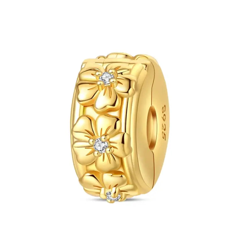 925 Sterling Silver Gold DIY Charms Beads Inlaid Zirconium Sun Leopard Pendants Fit Bracelet For DIY Jewelry Making
