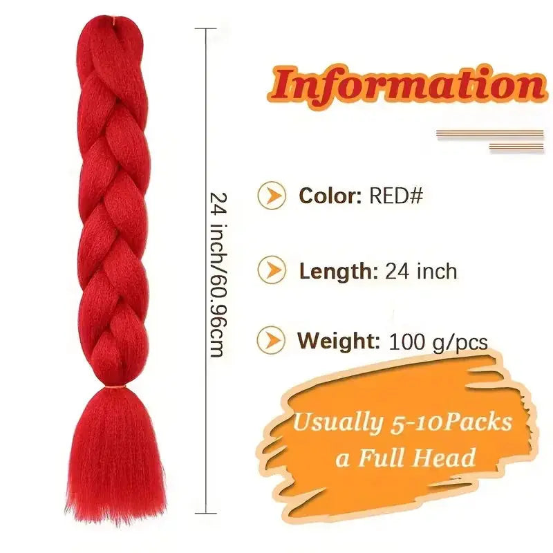 24 Inch Synthetic Long Box Braiding Hair Extensions Yaki Straight Texture For Women Dreadlocks
