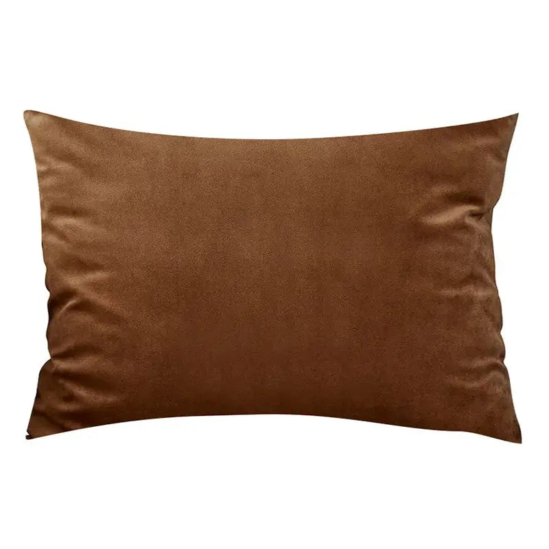Soft velvet cushion cover brown 30x50 cm by Simples Market for living room decor