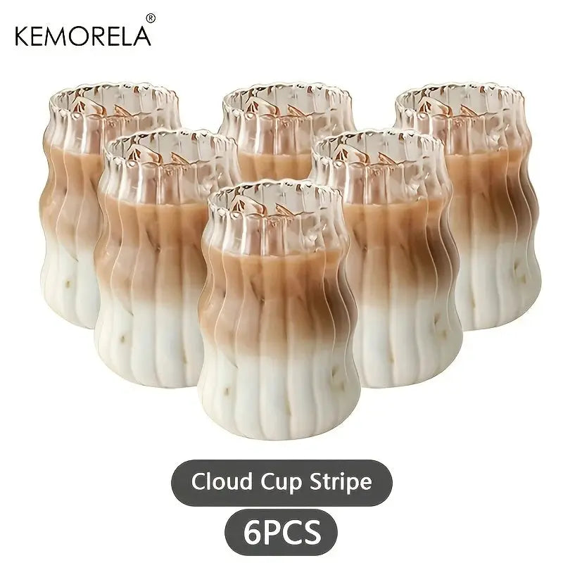 INS Style Glass Cup Set 2 4 6 Pieces Heat Resistant Tumbler Drinkware Transparent For Tea Coffee Milk Water