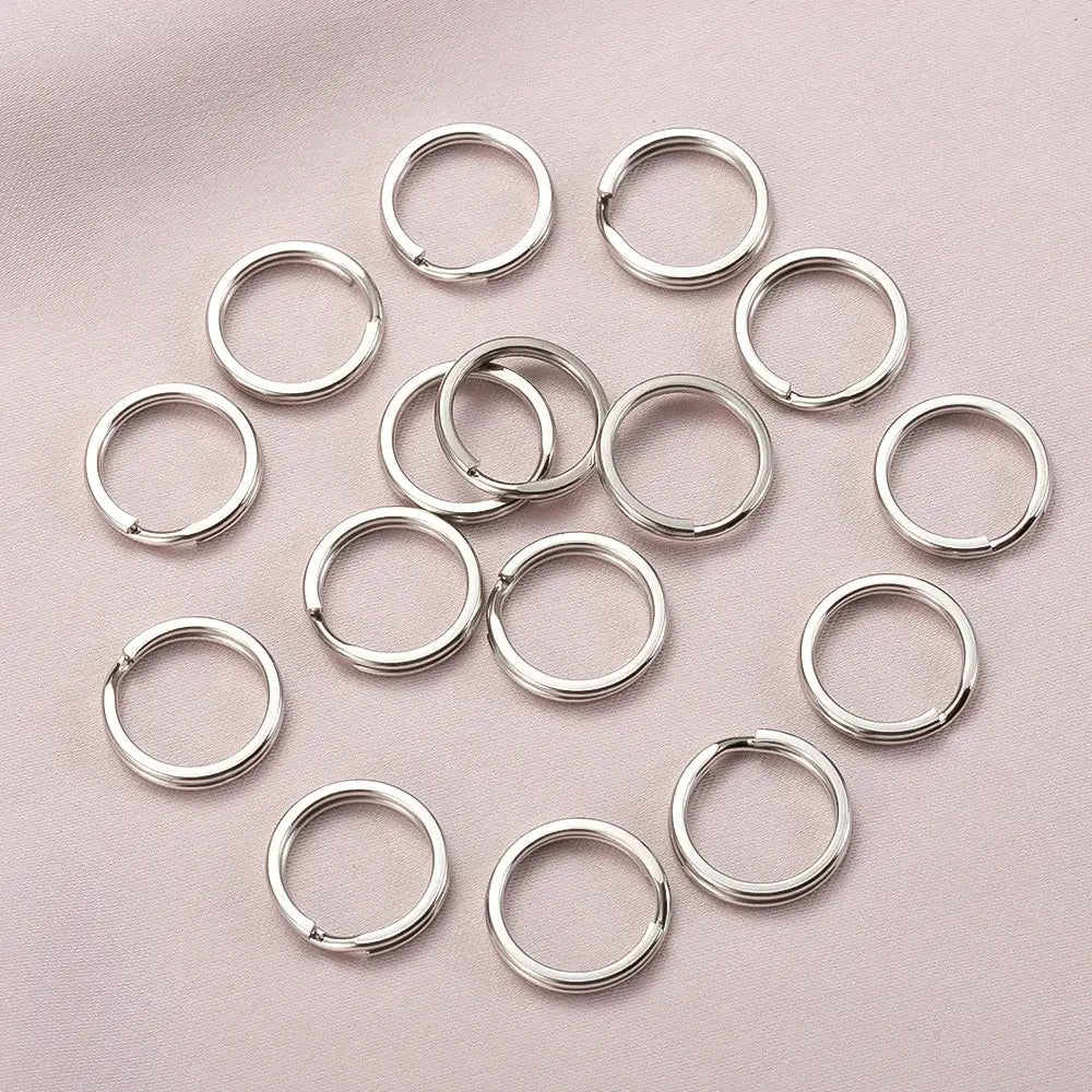 20pcs silver metal round split rings, 1.5x20mm, for DIY jewelry making and keychains