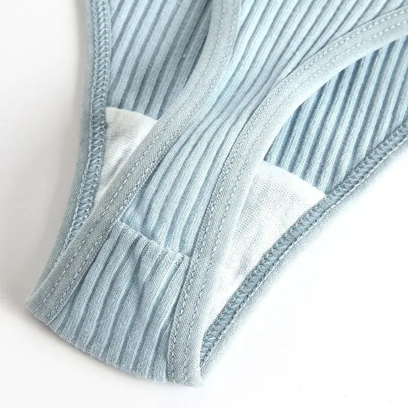 Women's cotton panties 3-piece set in light blue, low-waist briefs Simples Market