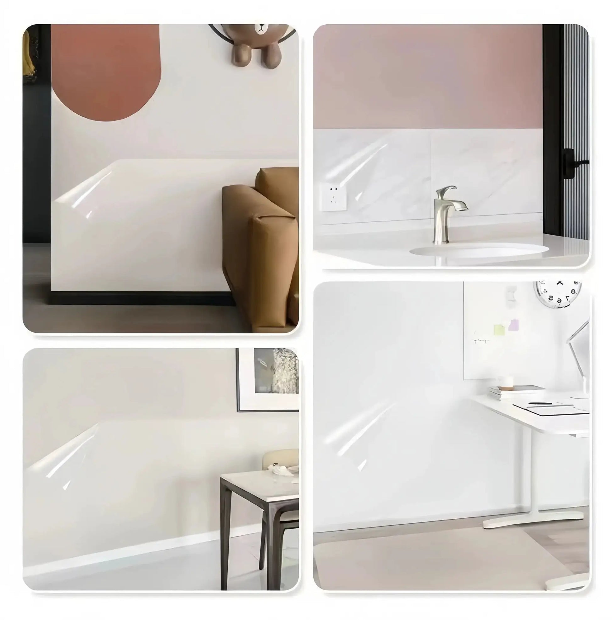 1 Roll Transparent Marble Imitation Tile Self-Adhesive Wallpaper by Simples Market with white marble look for bathroom or living spaces