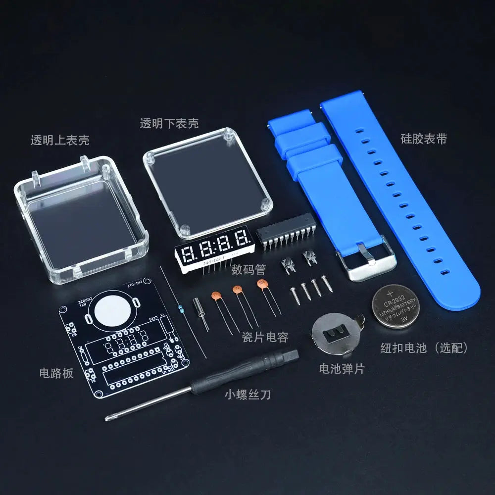 CircuitForge LED DIY Electronic Watch Kit Digital Tube Clock For Soldering Enthusiasts Wearable Timepiece