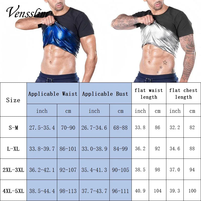 Vensslim men’s sauna vest by Simples Market; blue and silver slimming tank tops, 2-pack.