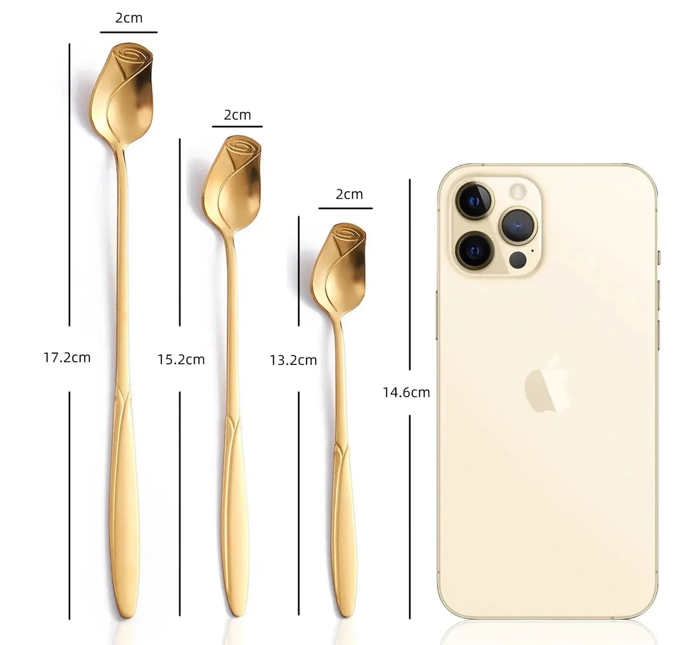Long Handle Stainless Steel Teaspoon With Rose Shaped Handle For Dessert Coffee Tea Honey Salad New Year Gift