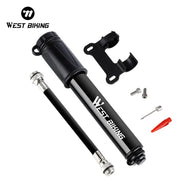 West Biking 100 PSI Mini Bike Pump Aluminum Alloy Hand Air Pump Schrader Presta Valve MTB