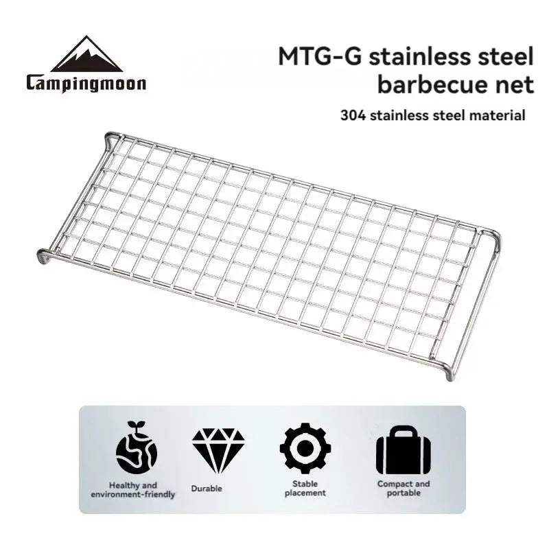 Simples Market CAMPINGMOON MTG-G stainless steel grilling rack, 304 stainless steel, compact and portable