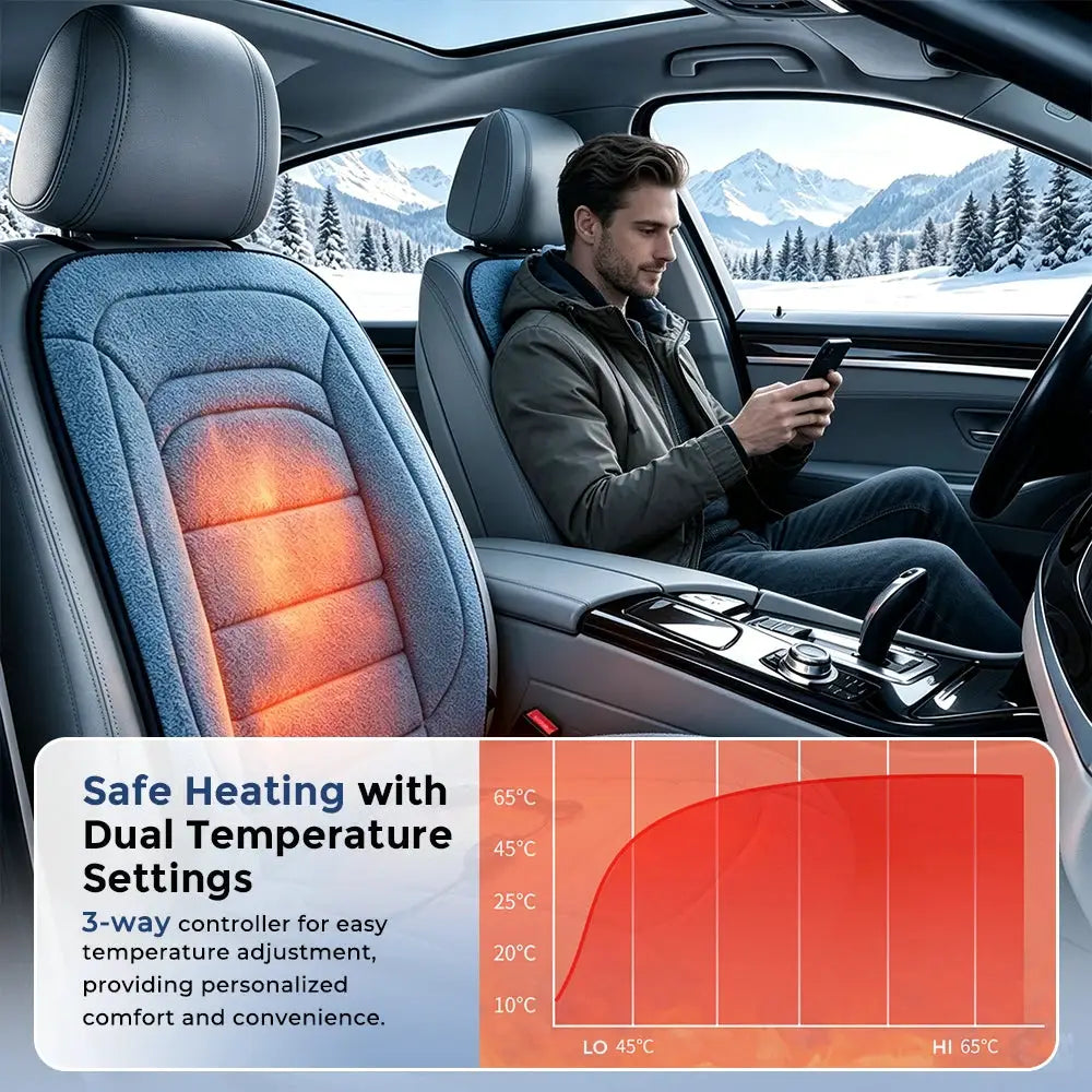 Simples Market massager chair pad with electric heating and vibrating back cushion in blue for car and home use