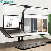 Eye-care LED clip-on desk lamp, metal black, 3 color modes with 10 brightness levels