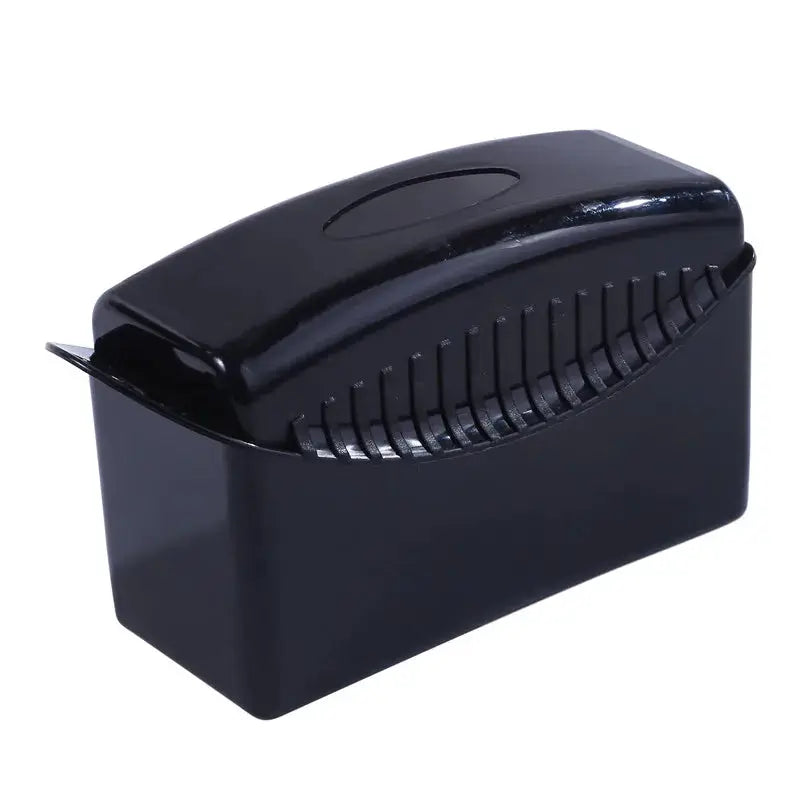 Car wheel polishing sponge brush in black ABS plastic, compact applicator case