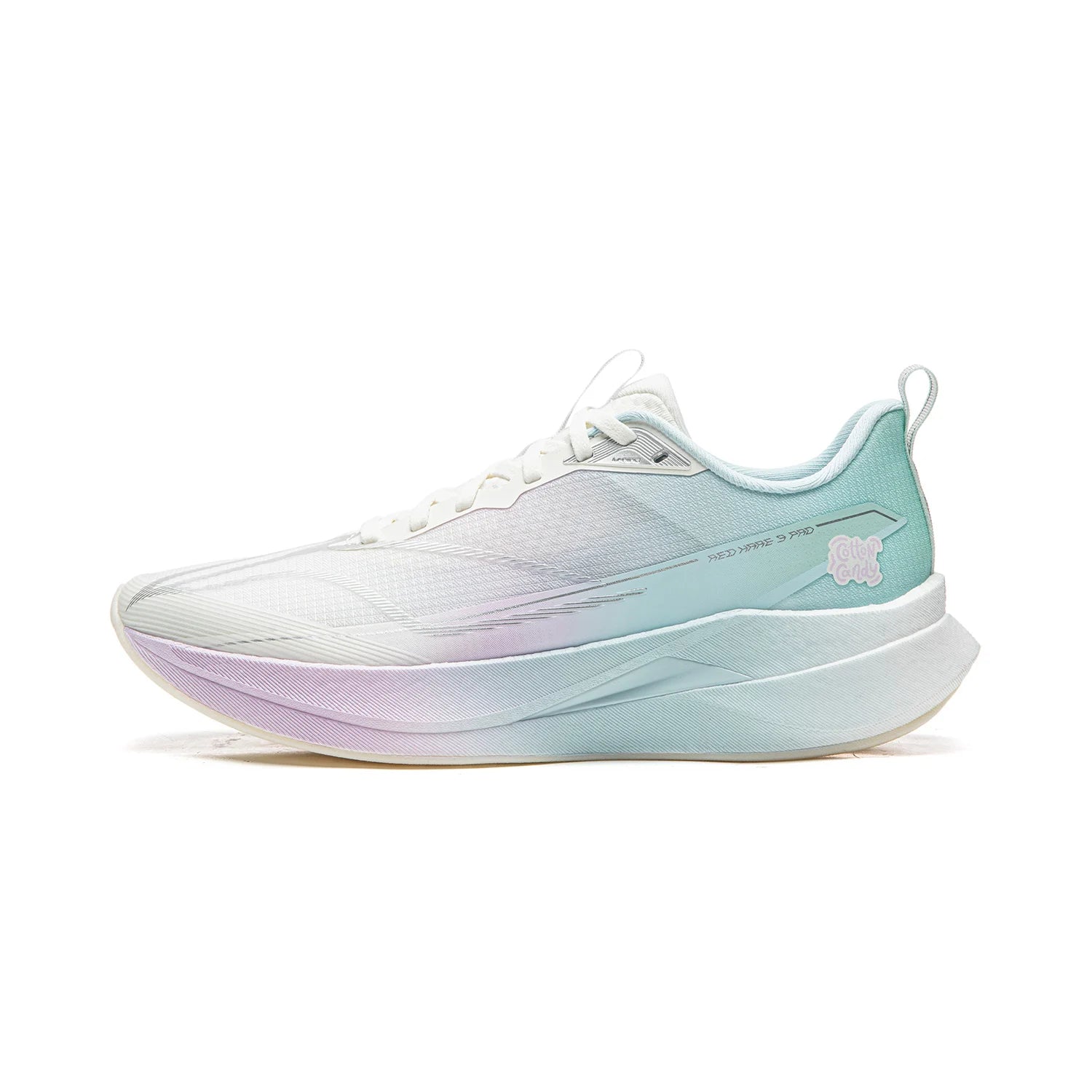 Li-Ning Red Hare 9 Pro racing running shoes in a white-to-pastel gradient with breathable, cushioned midsole.