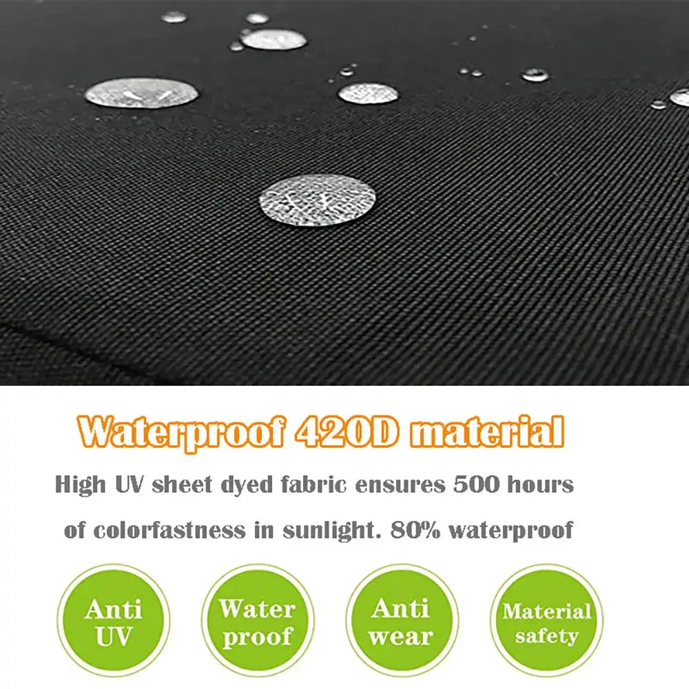 Sofa cushion cover for outdoor garden cushions in black 420D waterproof fabric