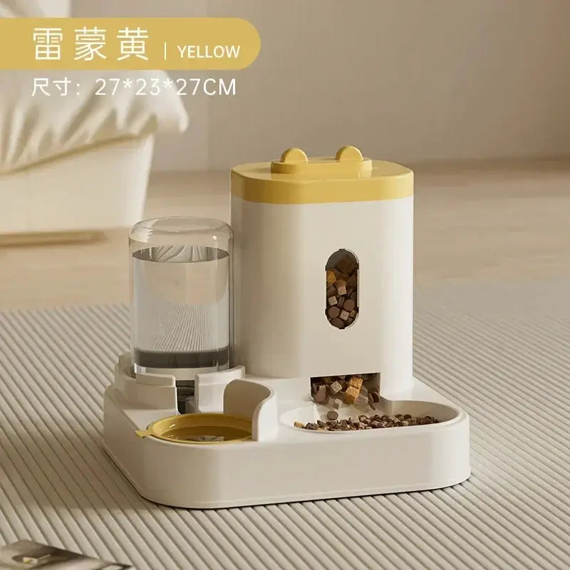 Automatic Pet Feeder For Dogs And Cats With Water Fountain Large Capacity Non Electric Gravity Dispenser