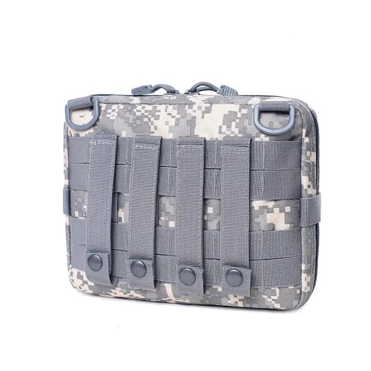 Simples Market Molle pouch bag in digital camouflage with MOLLE webbing and top carry handle