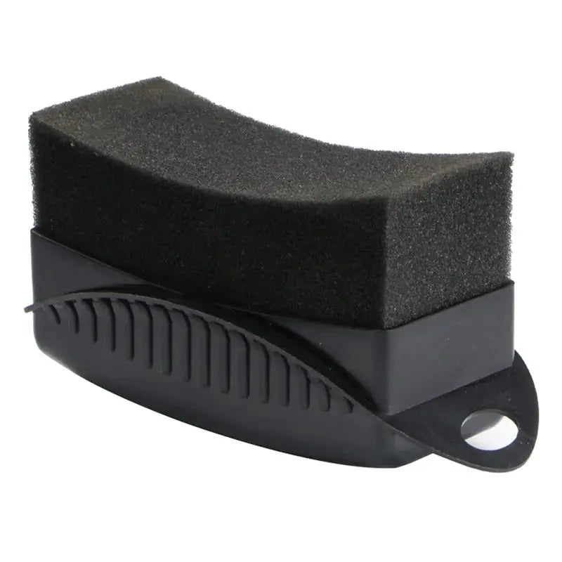 Car wheel detailing sponge brush with black foam pad and ABS plastic base