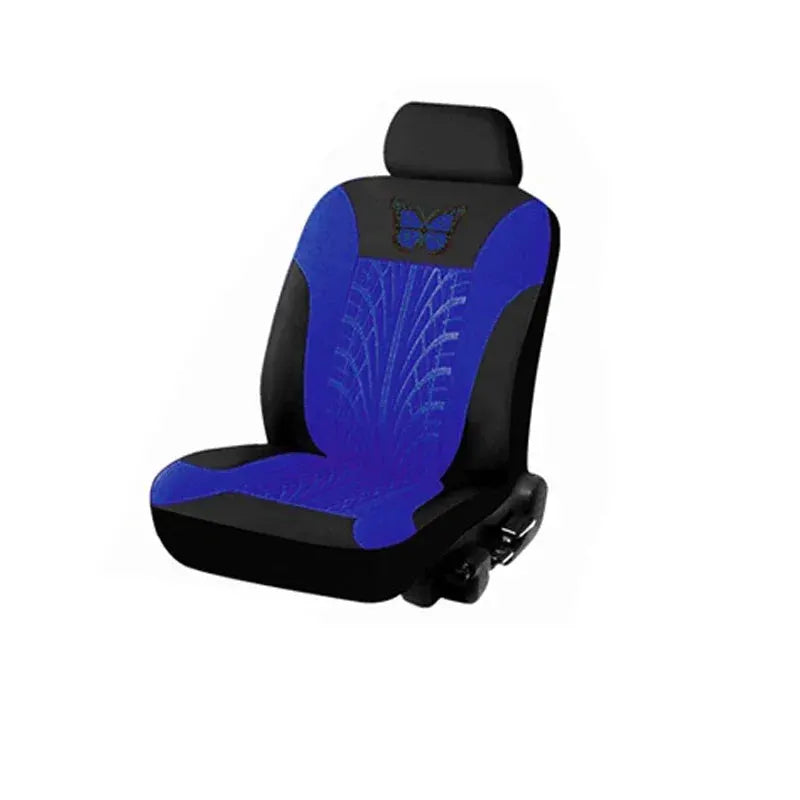 Car Seat Cover Full Set from Simples Market, blue and black with butterfly embroidery