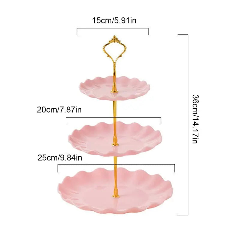 Double Layer Cake Stand Round Dessert Display For Weddings Parties