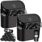 SUITU Car Trash Can With Lid Leakproof Compact ABS Car Trash Bin Includes 60 Bags And 300 Replacement Bags