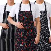 Halterneck Kitchen Apron With Pockets For Men And Women Sleeveless Chef Catering Waiter Printing BBQ