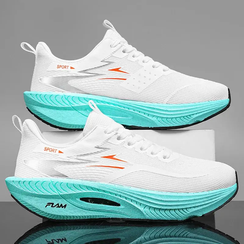 Marathon Mens And Womens Sports Running Shoes With Carbon Board Air Cushion Breathable Lightweight Nonskid Sneakers