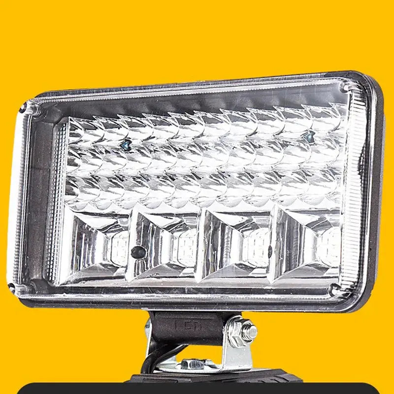 Homefish Makita-compatible 18V LED work light; chrome rectangular flood lamp with mounting bracket