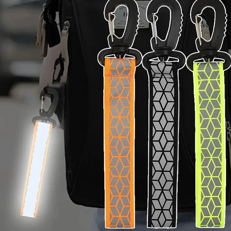 Reflective Straps Pendant Keychains 2Pcs For Outdoor Safety Night Running Cycling Backpack Lightweight Bright