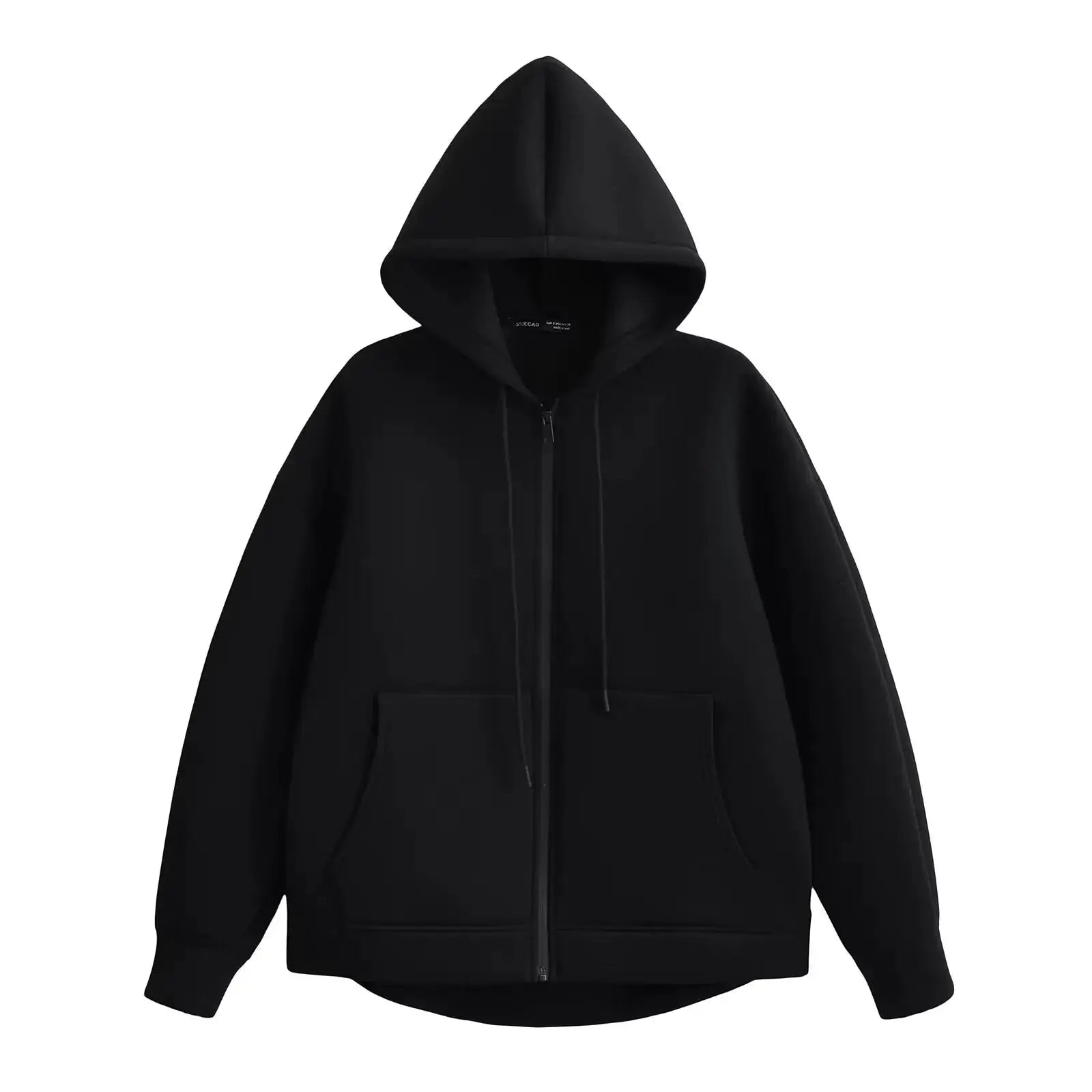 Autumn Gray Hooded Jacket For Women With Big Pockets And Zipper Closure Relaxed Casual Fit For Everyday Comfort