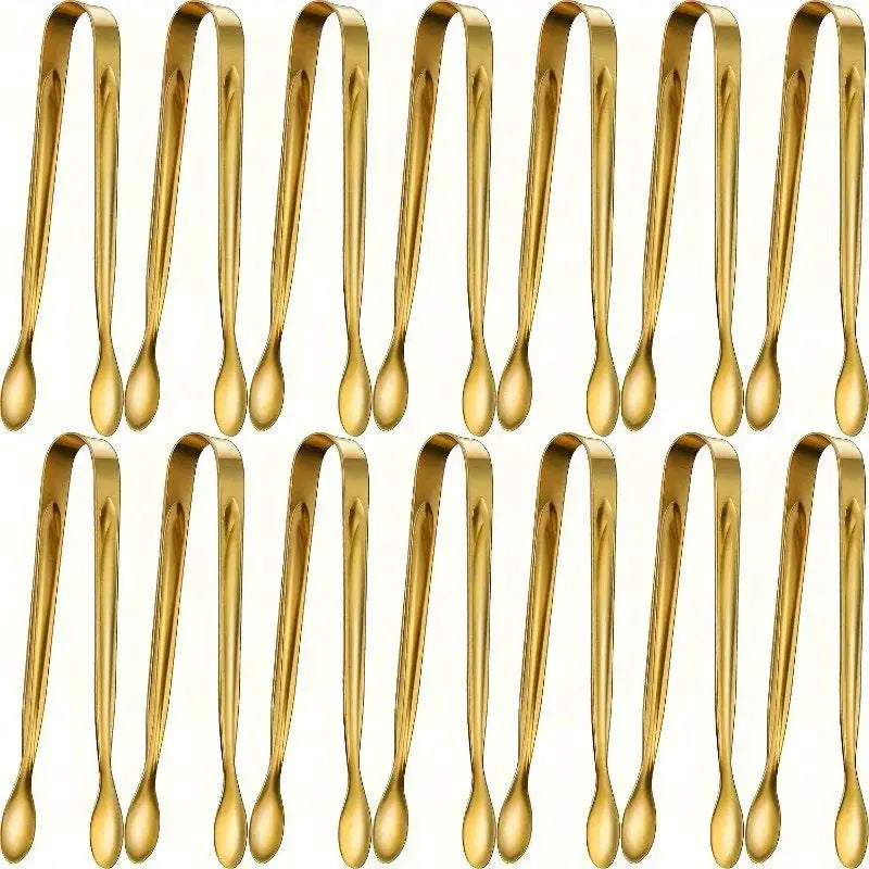 5Pcs Golden Mini Serving Tongs Stainless Steel Appetizer And Snack Servers For Weddings Parties And Charcuterie Trays
