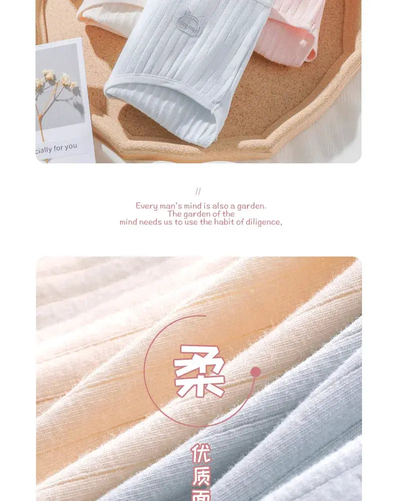 Simples Market women's cotton panties; high-waist antibacterial briefs in assorted solid colors