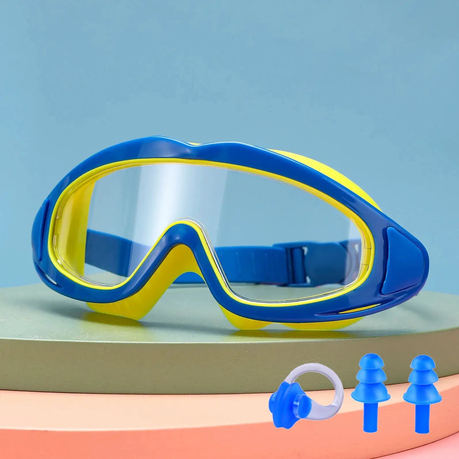 Vibrant Pink Kids Swimming Goggles Anti Fog Anti UV Wide Angle Waterproof Pool Glasses Pack