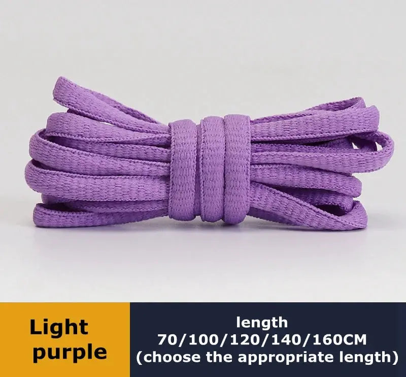 1 pair of light purple round shoelaces for casual outdoor shoes, lengths 70/100/120/140/160 cm