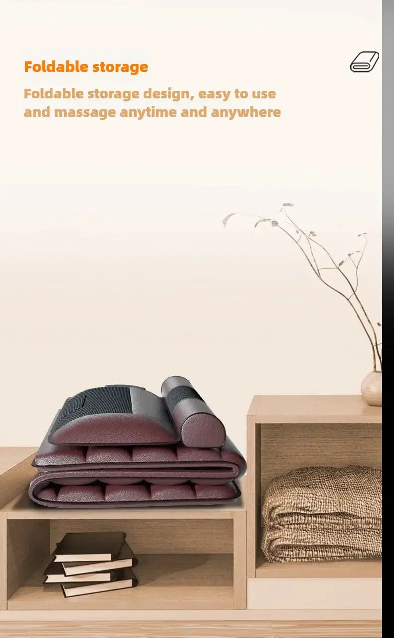 Simples Market electric massage mattress with heating, hand control, airbag-back kneading and vibration cushion plum