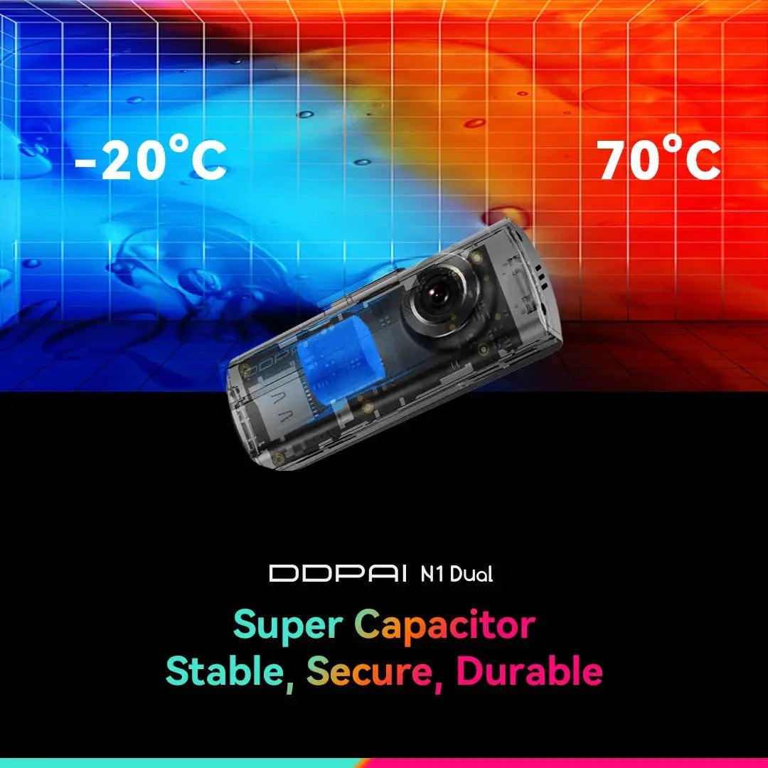 DDPAI N1 Dual Dash Cam by Simples Market; front & rear 1296P night-vision, app-controlled car DVR