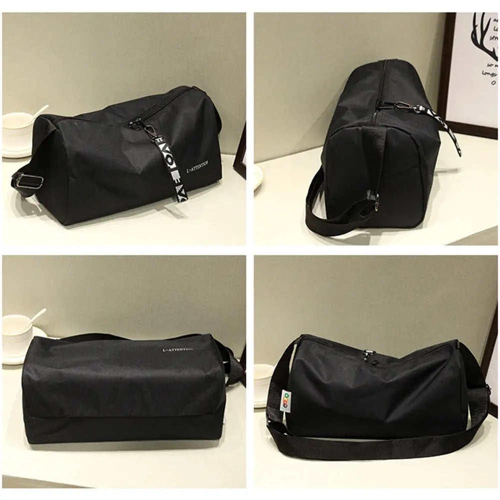 Simples Market sport gym bag, black waterproof with shoe compartment and adjustable strap