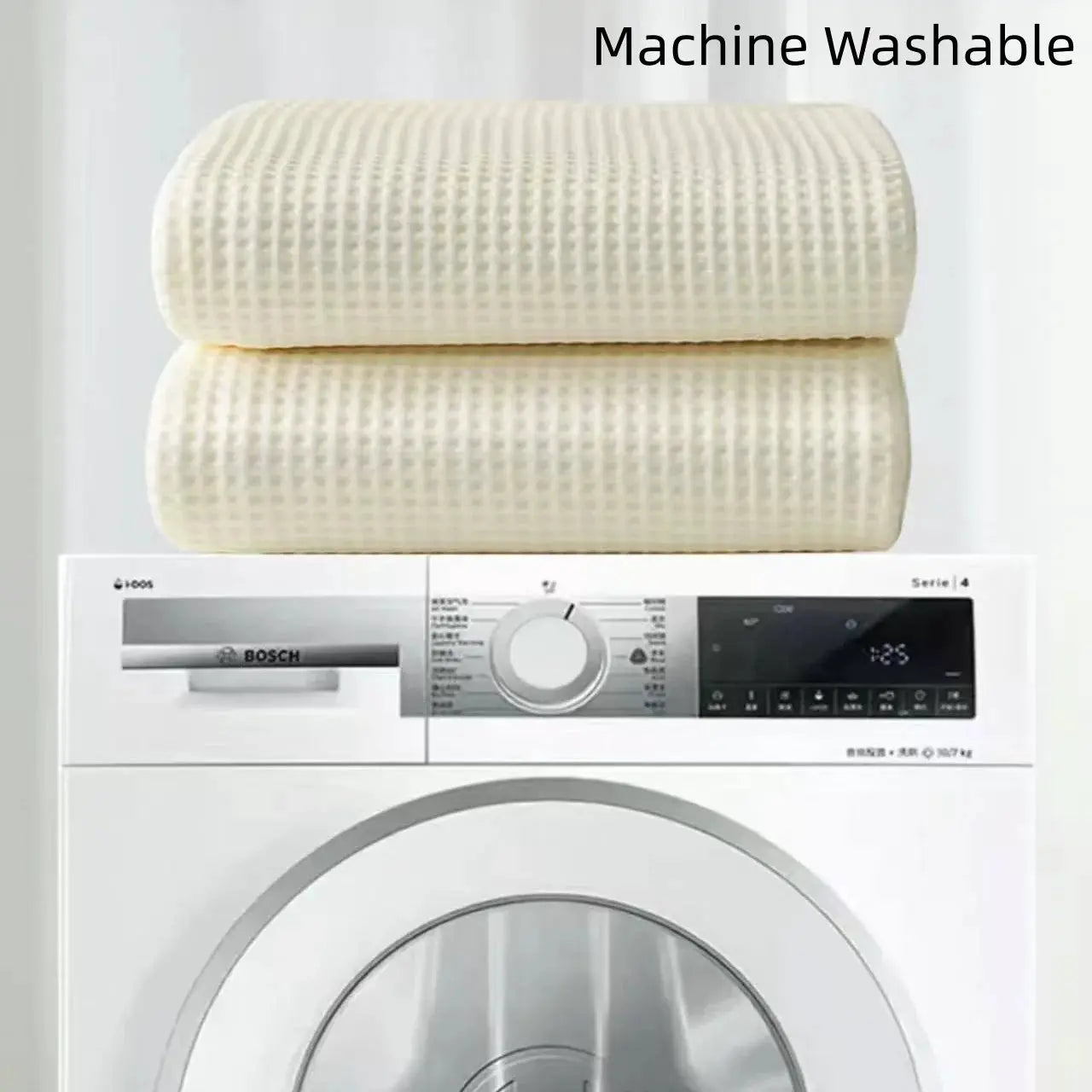 Summer Cooling Touch Anti-Slip Sofa Cover, cream waffle-knit, 2-pack, machine washable