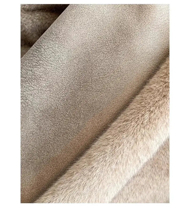 Imported Velvet Mink Fur Coat With Mink Fur Collar Luxurious Warmth For Autumn And Winter
