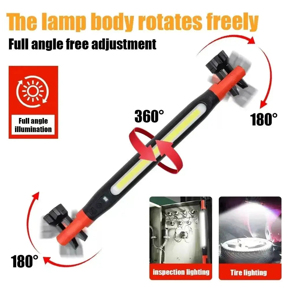 Super Bright Magnetic Work Light With 5200mAh Rechargeable Battery For Underhood Car Repair And Outdoor Lighting