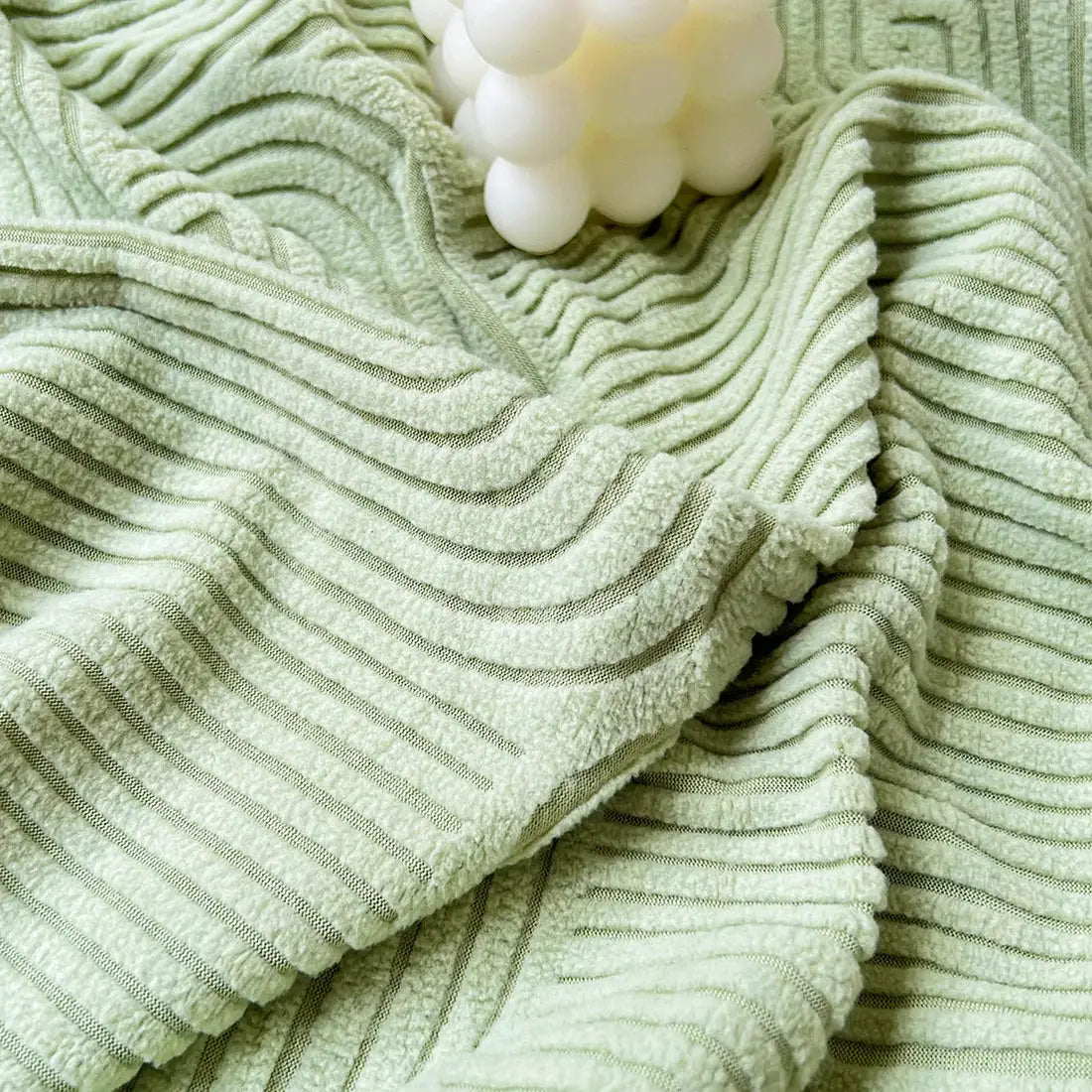 Sofa seat cushion cover by Simples Market in light green jacquard fabric, thick stretchy material