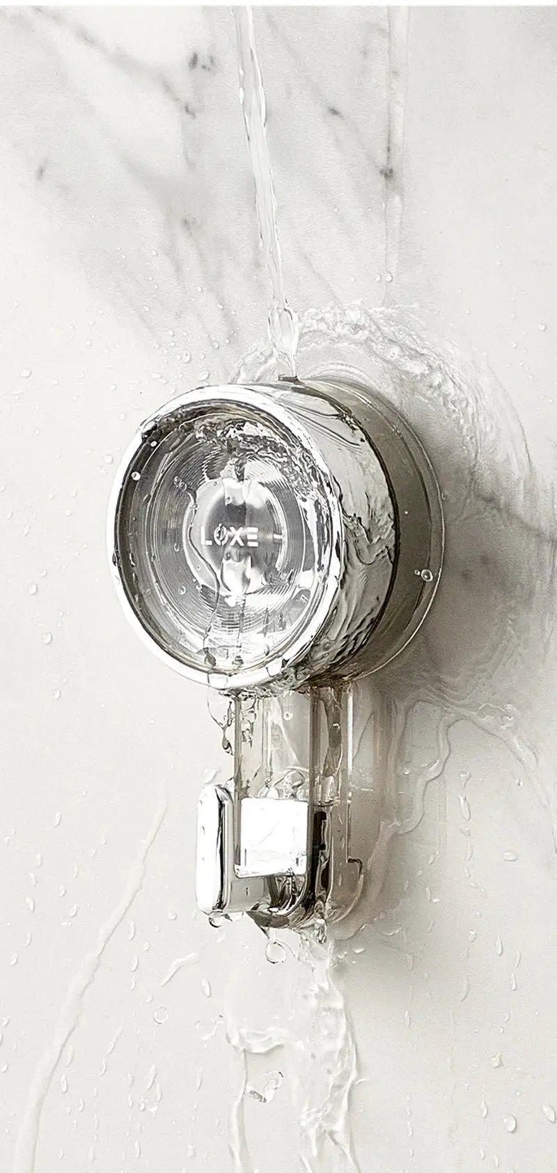 Bathroom suction-cup wall hook with double chrome hanging hooks
