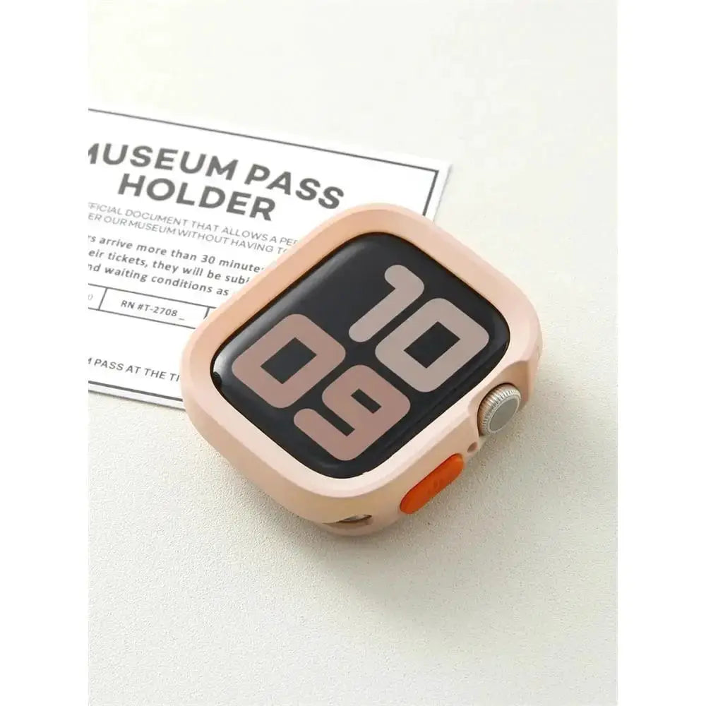 Simples Market Apple Watch bumper silicone case in rose pink, anti-drop matte cover for 40–49mm models