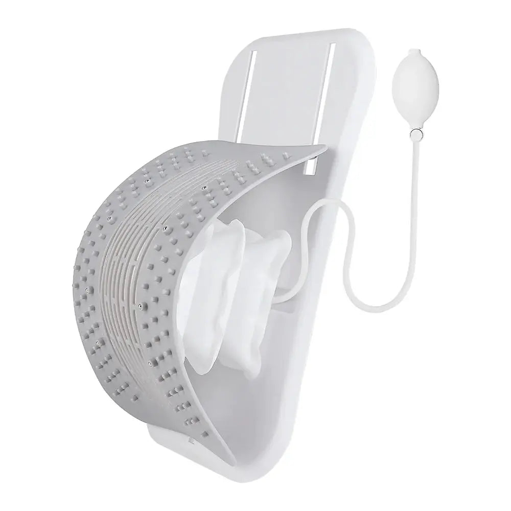 Foreverlily back massager by Simples Market; white inflatable airbag waist/neck support with hand-pump