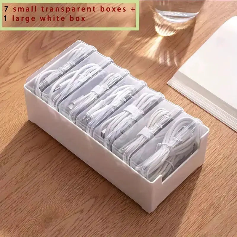 ProDesk Cable Organizer Storage Box Set Durable Plastic Office Cord Management And Device Accessory Organizer