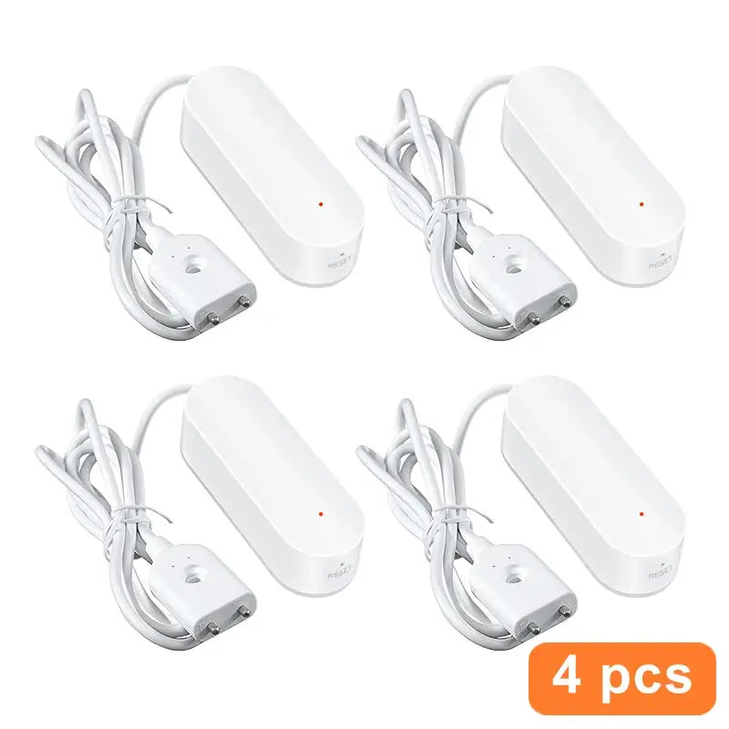 Water leak detector sensors by Simples Market, white Zigbee3.0 flood alert kit, 4 pcs