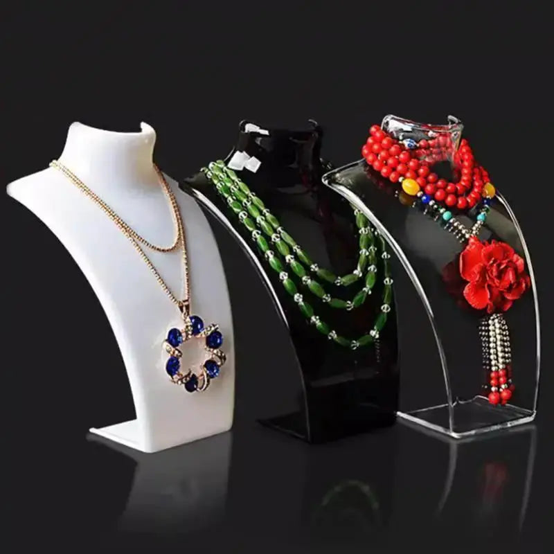 Acrylic Portrait Model Jewelry Display Stand For Necklaces Pendants And Earrings Exhibition Shelf Holder