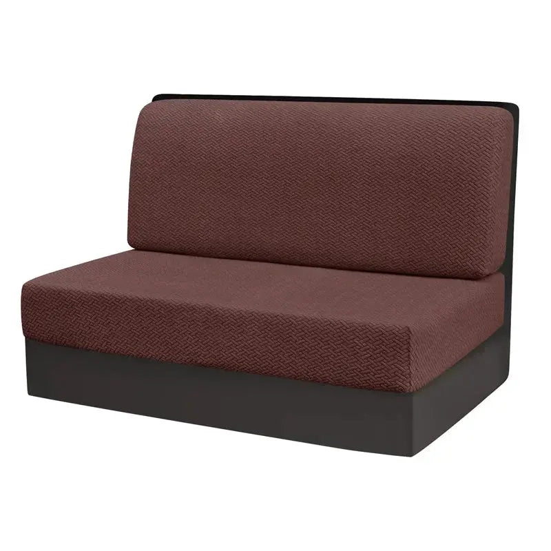 2-piece polar fleece RV dinette cushion cover set in maroon for booth-seat cushions