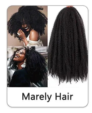 Marely Hair crochet braiding hair, synthetic Kanekalon pre-stretched curly jumbo braids, black